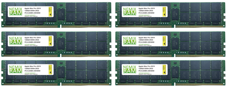 1.5TB 12x128GB DDR4-2933 PC4-23400 LRDIMM Memory for Apple Mac Pro